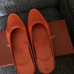 New Orange Ferragamo slides-7.5 medium